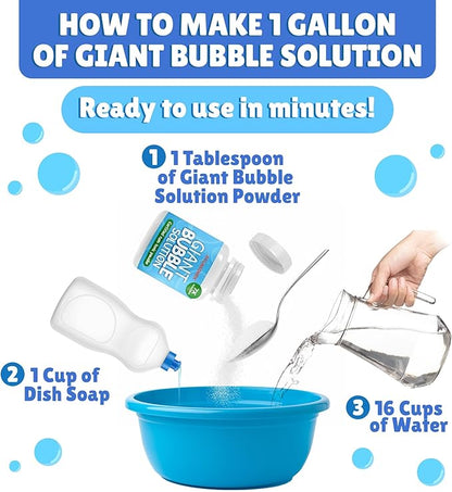 Giant Bubble Solution - Bubble Wands, Bubbles for Kids, Kids Bubbles Mix Powder Makes 896 OZ (7 Gallons) - The Original Solution Mix | 100% Kid Safe nirvanaguru