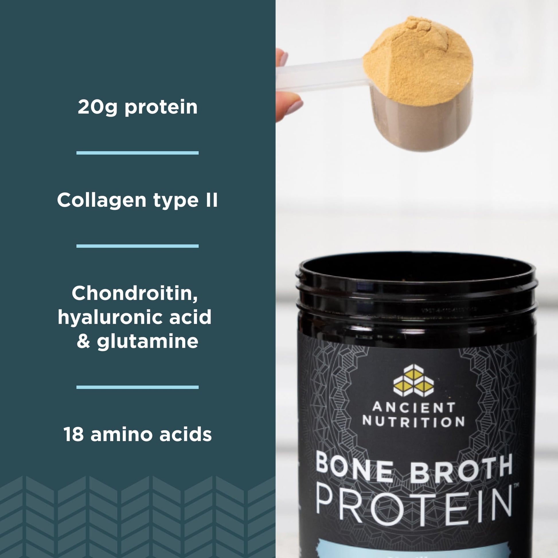 Ancient Nutrition Grass Fed, Cage Free, Bone Broth Protein Powder, 20g Protein, Hydrolyzed Collagen Peptides, Keto & Paleo Friendly, Supports Joint, Gut Health, Vanilla, 40 Servings - Nirvana Guru