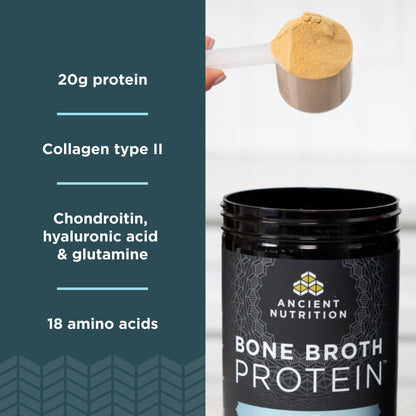 Ancient Nutrition Grass Fed, Cage Free, Bone Broth Protein Powder, 20g Protein, Hydrolyzed Collagen Peptides, Keto & Paleo Friendly, Supports Joint, Gut Health, Vanilla, 40 Servings - Nirvana Guru