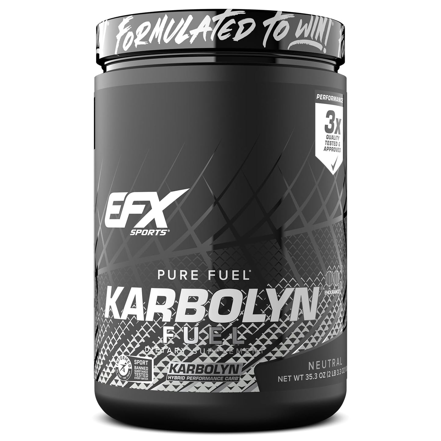 EFX Sports Karbolyn Fuel | Fast-Absorbing Carbohydrate Powder | Carb Load, Sustained Energy, Quick Recovery | Stimulant Free | 39 Servings (Neutral) Nirvana Guru