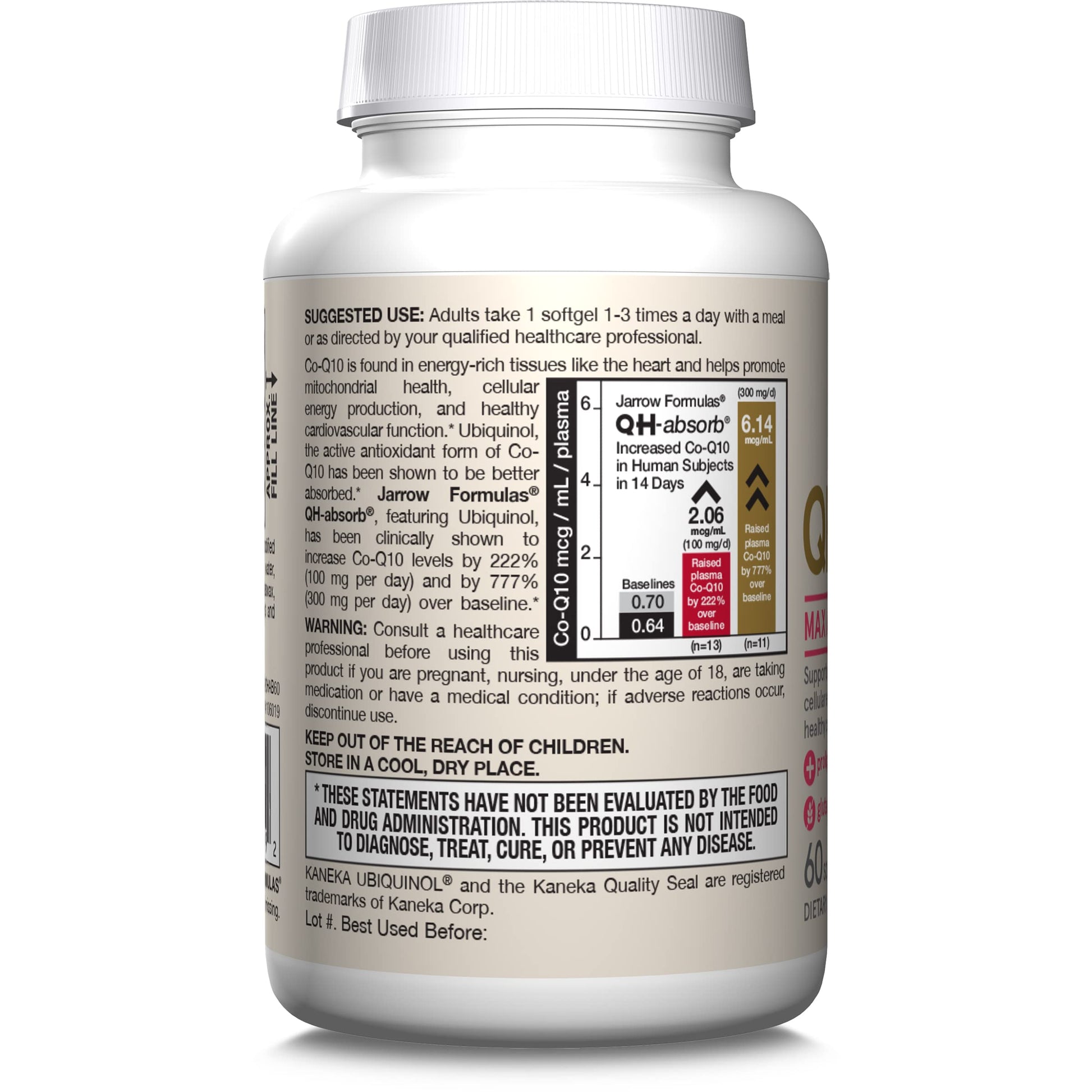 Jarrow Formulas® QH-Absorb®, 100 mg, Ubiquinol Dietary Supplement for Healthy Cardiovascular Function, 120 Softgels, 120 Day Supply - Nirvana Guru