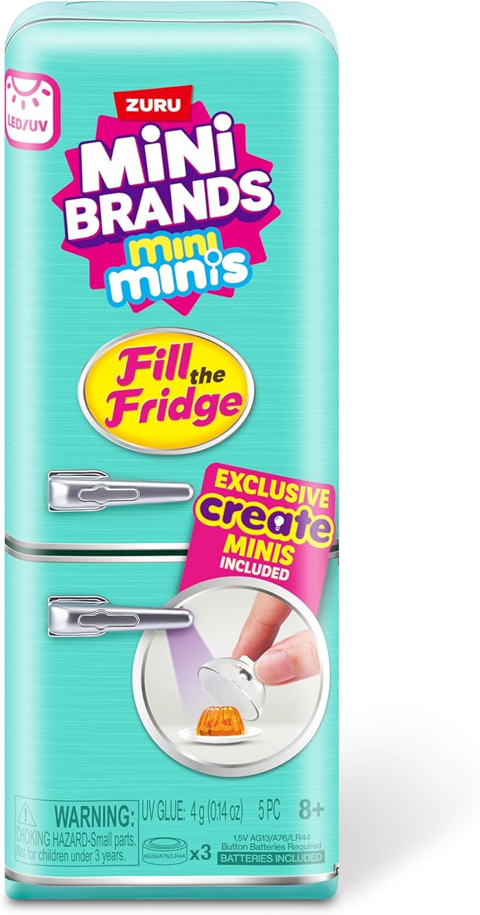 Mini Brands Fill The Fridge Playset w/UV Light by ZURU, Collectibles, DIY, Resin Play, Exclusive Recipe, NOT Edible, 8+ nirvanaguru