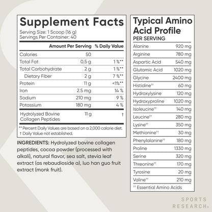 Sports Research Collagen Peptides Dark Chocolate - Nirvana Guru