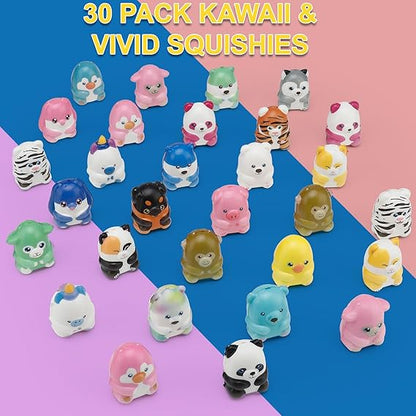 30 Packs Party Favors Slow Rising Stress Relief Squishies for Kids, Birthday Goodie Bag Stuffers Treasure Box Toys, Kids Classroom Prizes,Claw Machine Toys,Mini Animal Toys nirvanaguru