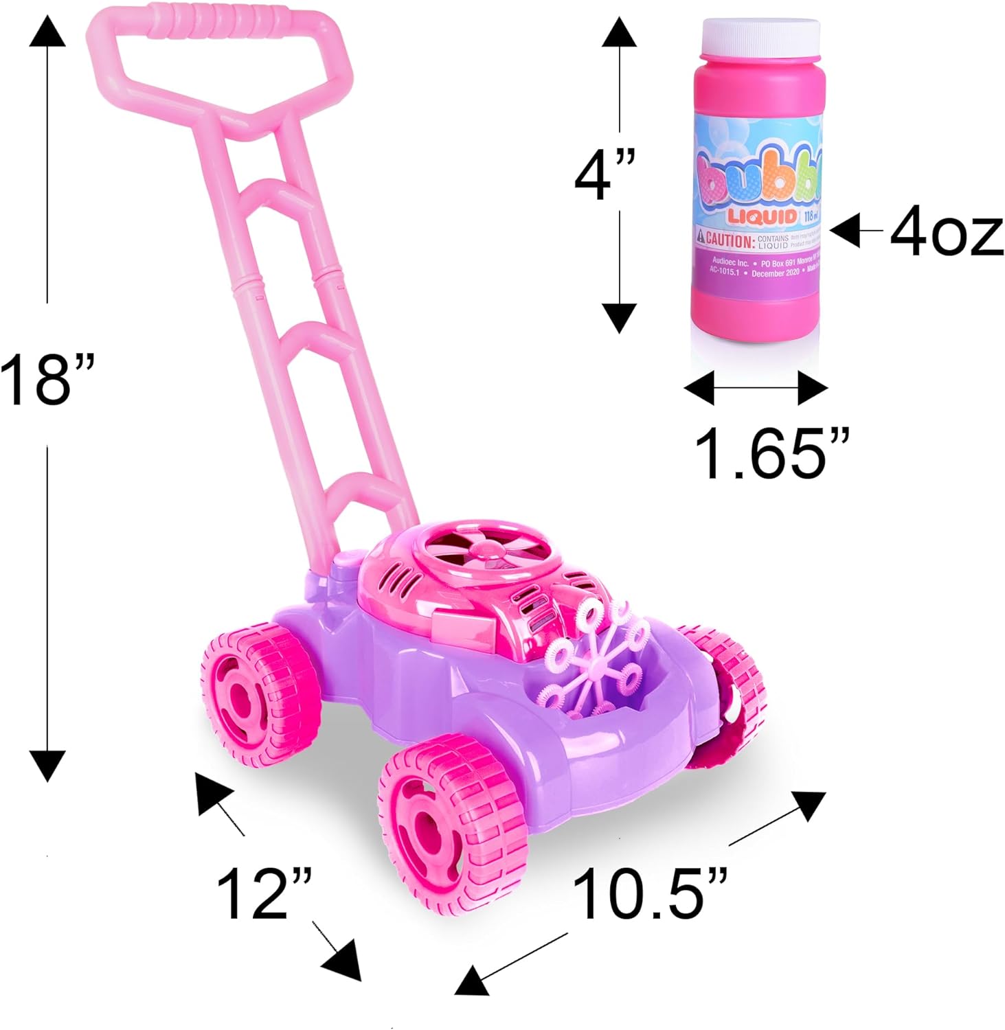 ArtCreativity Bubble Lawn Mower for Toddlers 1-3, Kids Bubble Machine for 1-Year-Old Girl Gifts, Summer Outdoor Push Gardening Toys for Kids Age 1 2 3+ Halloween Birthday Gifts for Preschool Girls Nirvana Guru