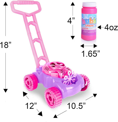 ArtCreativity Bubble Lawn Mower for Toddlers 1-3, Kids Bubble Machine for 1-Year-Old Girl Gifts, Summer Outdoor Push Gardening Toys for Kids Age 1 2 3+ Halloween Birthday Gifts for Preschool Girls Nirvana Guru