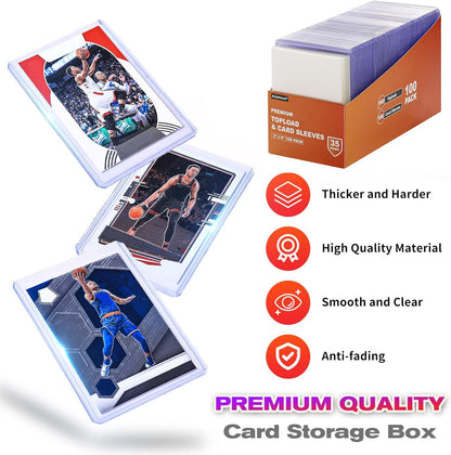 1000 Card Sleeves Top Loaders for Cards, Arjiekwei 3"X4" Baseball Card Protectors Hard Plastic, Premium Toploaders Card Holder for Trading Sports Football Game Card(500 Top Loaders + 500 Card Sleeves) Nirvana Guru