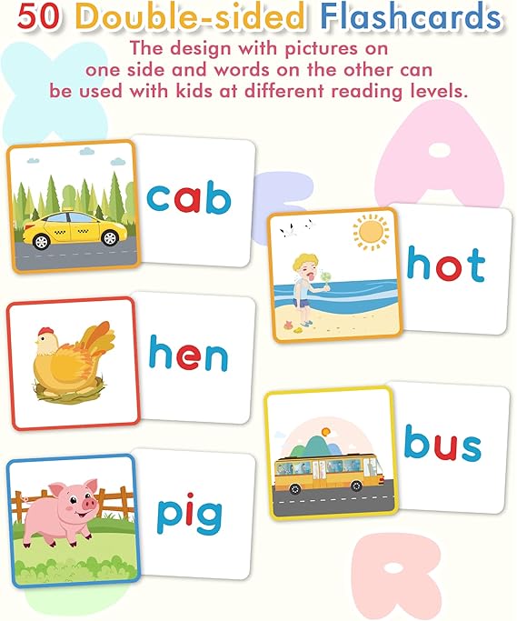 Gojmzo Wooden CVC Word Spelling Games, Preschool Kindergarten Learning Activities, Montessori Educational Toys Gifts for 3 4 5 6 Year Old Kids, Sight Words Flash Cards Reading Letters for Toddlers nirvanaguru