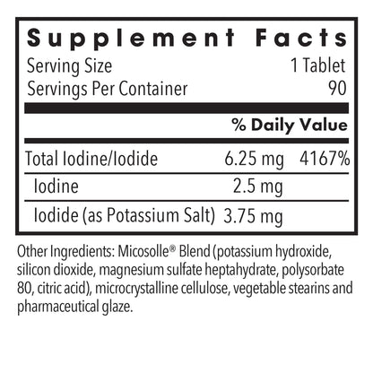 Optimox Iodoral 6.25 mg - Iodine Supplements for Thyroid Support, Potassium Iodide Tablets, Lugol Solution, Daily Vitamins and Minerals, High Potency Iodine Tablets - 90 Tablets 1-Pack Nirvana Guru