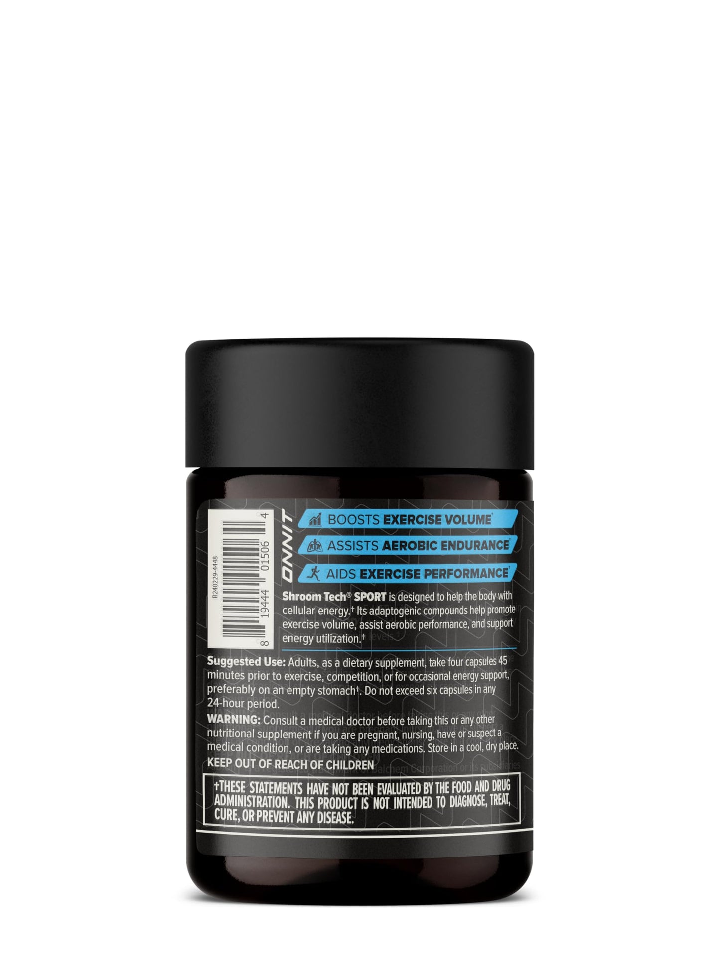 ONNIT Shroom Tech Sport Daily Exercise Support Capsules, Pre Workout Supplement with Cordyceps Mushrooms, Caffeine-Free Dietary Supplement for Daily Energy Support, 84 Count