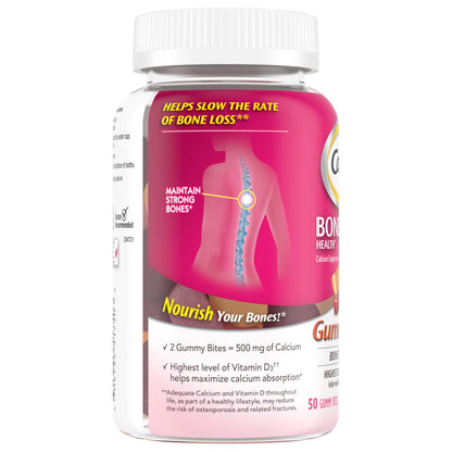 Caltrate Gummy Bites 500 mg Calcium and Vitamin D Supplement, Black Cherry, Strawberry, Orange - 100 Count Nirvana Guru