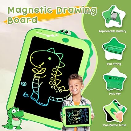 LCD Writing Tablet for Kids, Colorful Toddlers Toys Drawing Board, Educational Kid Toys, Doodle Pad Dinosaur Toys for 2 3 4 5 6 7 8 Year Old Boys Girls Birthday Party Christmas Gifts,8.5inch nirvanaguru