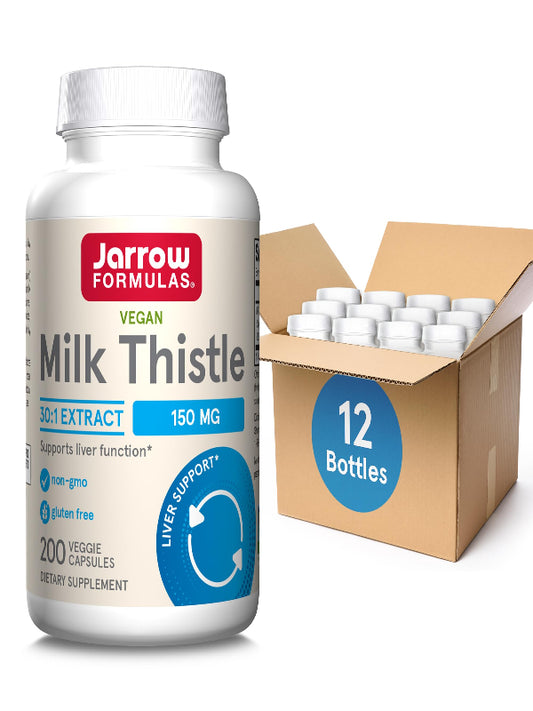 Jarrow Formulas Milk Thistle 150 mg With 30:1 Standardized Silymarin Extract, Dietary Supplement for Liver Function Support, 200 Veggie Capsules, 66-200 Day Supply - Nirvana Guru