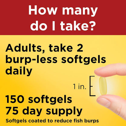 Nature Made Burp Less Fish Oil Omega 3 Supplements, 1000mg Softgels, Omega 3 Fish Oil Supplements for Healthy Heart Support, 320 Softgels, 160 Day Supply - Nirvana Guru