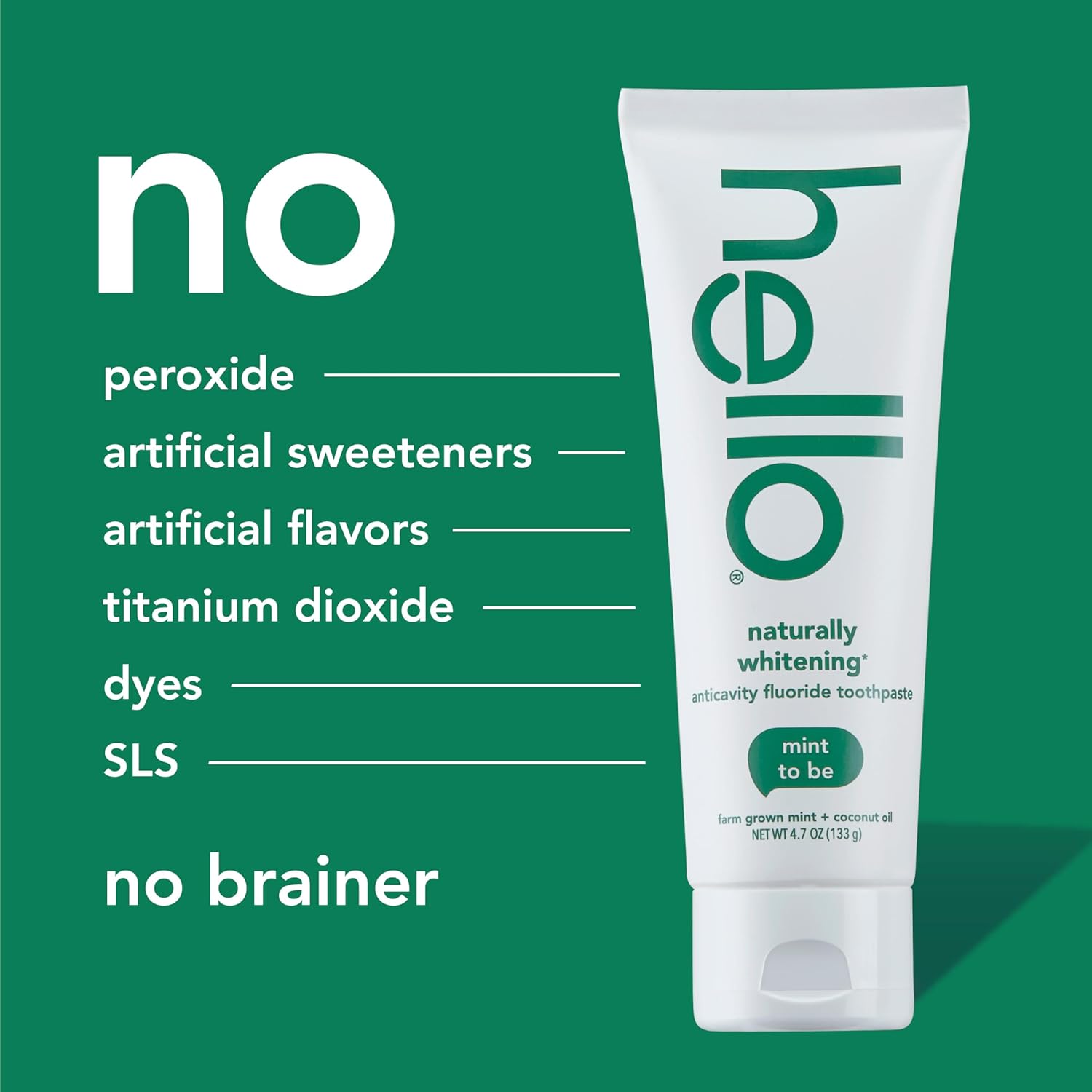 Hello Naturally Whitening Fluoride Toothpaste, Natural Whitening Toothpaste with Coconut Oil and Tea Tree Oil, Tames Bad Breath, Helps Moisturize, and Fights Cavities, Mint, 3 Pack, 4.7 Oz Tubes Nirvana Guru