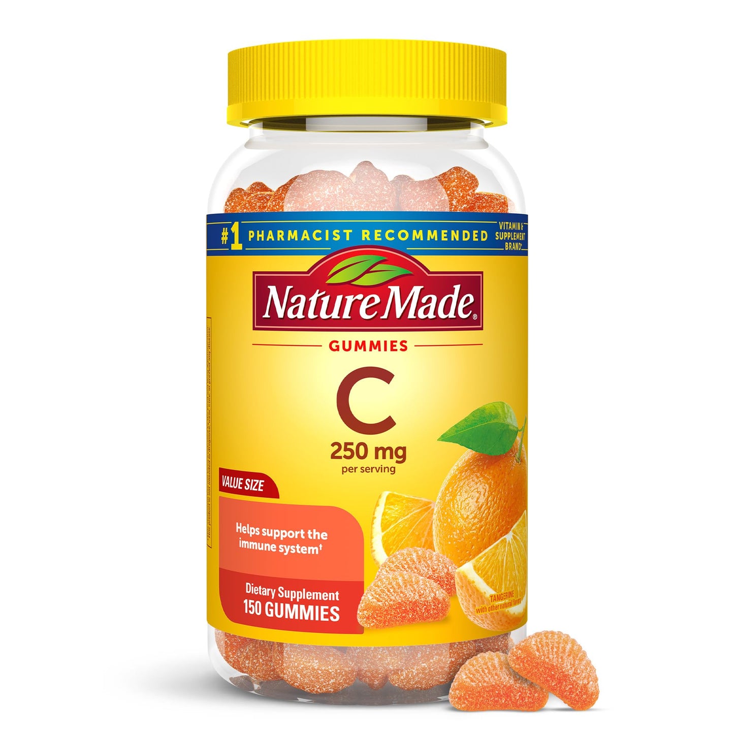Nature Made Vitamin C 250 mg per serving, Dietary Supplement for Immune Support, 150 Gummies, 75 Day Supply - Nirvana Guru