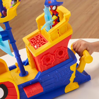 Spidey and HIS Amazing Friends Marvel Water-Webs Webs Ahoy Bubble Pirate Ship Toy, 3-Inch Action Figures & Boat Playset, Super Hero Toys, 3+ Years