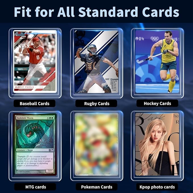 200 Card Sleeves Top Loaders for Cards, Toploaders Premium Baseball Card Sleeve Hard Plastic, 3" x 4" Trading Cards Holder, Sports Protectors(100 Toploaders + 100 Penny Sleeves) nirvanaguru
