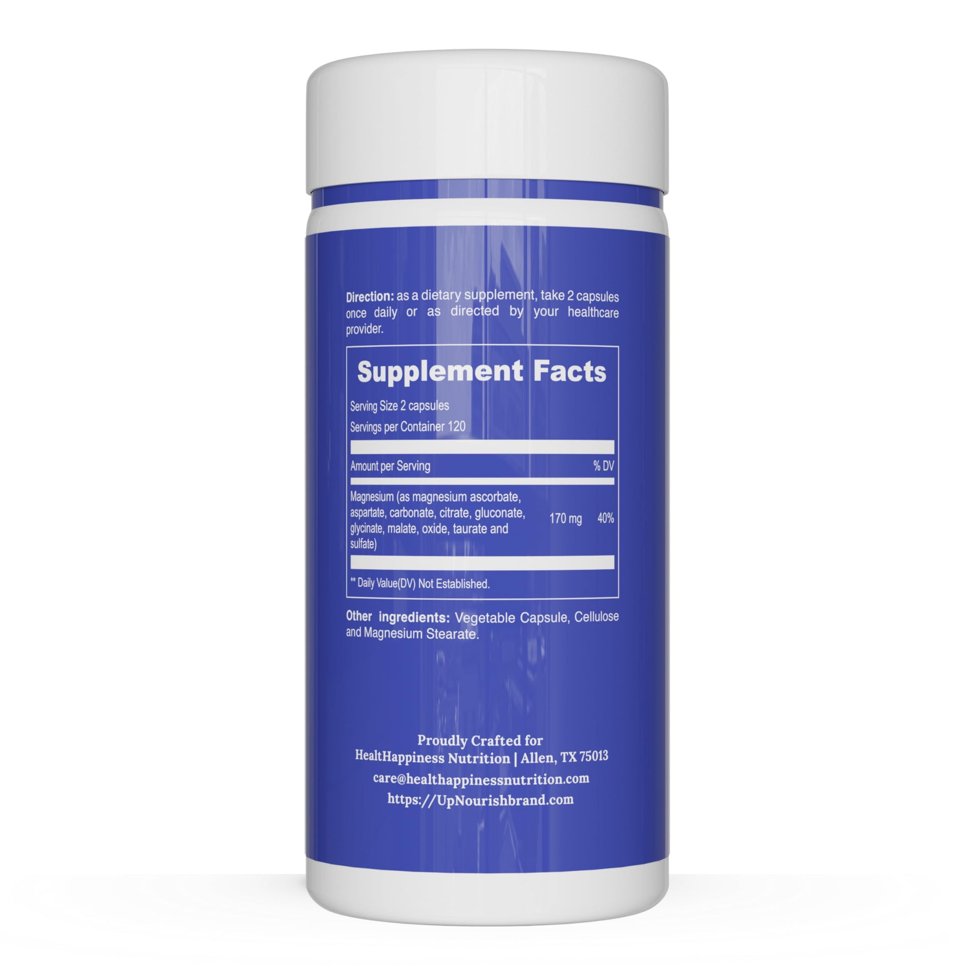 UpNourish Magnesium Supplement - 10 in 1 Magnesium Complex - Full Spectrum Magnesium Mineral Supplements with Glycinate, Citrate, Taurate, Malate, Carbonate, Oxide and More, 240 Vegan Capsules Nirvana Guru