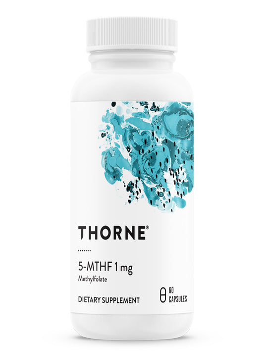 THORNE 5-MTHF - Methylfolate (Active B9 Folate) Supplement - Supports Cardiovascular Health, Fetal Development, Nerve Health, Methylation, and Homocysteine Levels* - 60 Capsules - 5-MTHF 1mg - Nirvana Guru