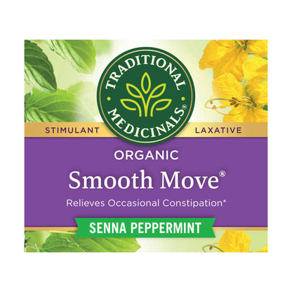 Traditional Medicinals Tea, Organic Smooth Move Peppermint, Relieves Occasional Constipation, Senna, 16 Tea Bags - Nirvana Guru