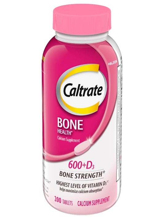Caltrate 600 Plus D3 Calcium and Vitamin D Supplement Tablets, Bone Health Supplements for Adults - 200 Count Nirvana Guru