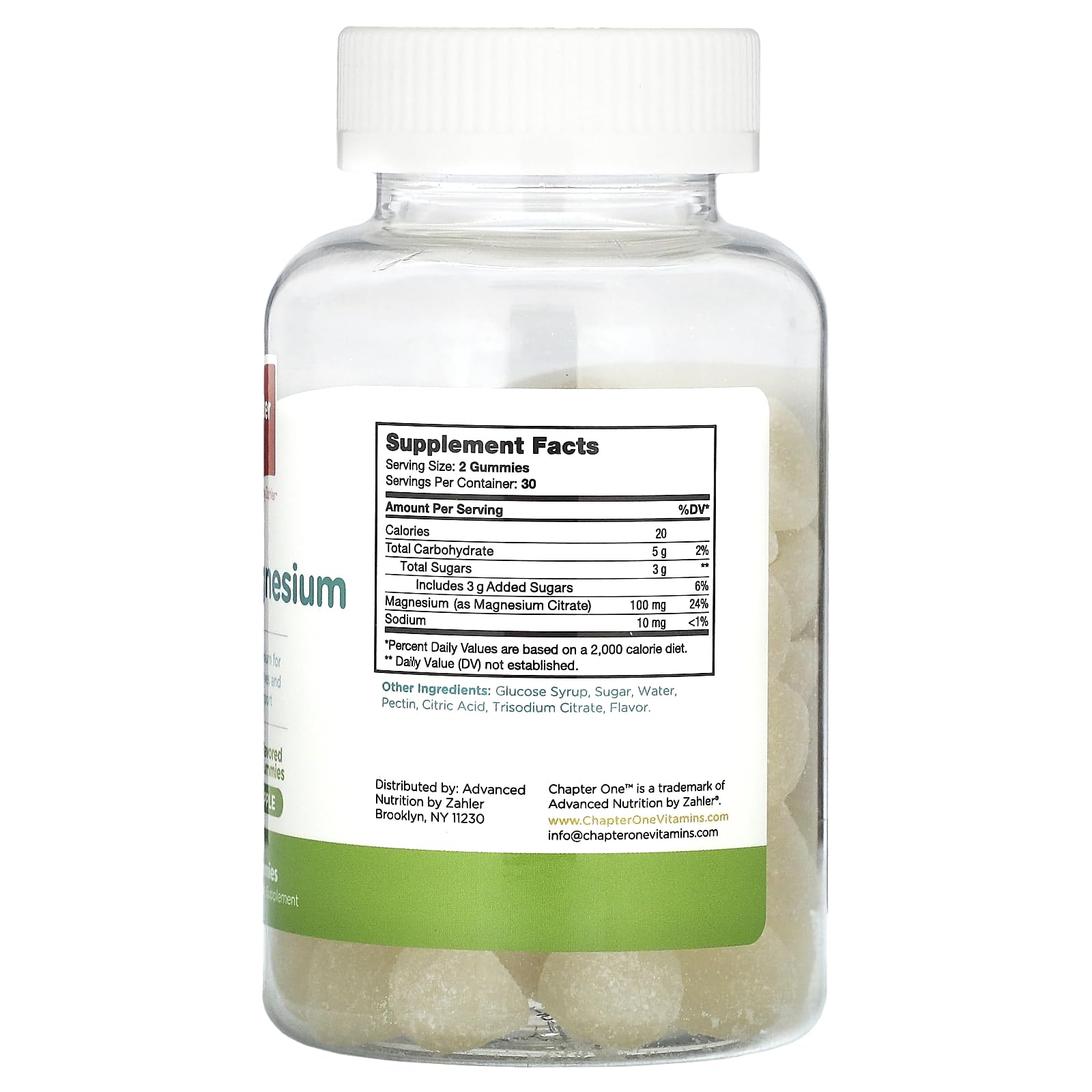 Chapter One Magnesium Gummies for Kids & Adults - Natural Calm Gummies - Calm Magnesium Citrate - Bone and Muscle Function Supplements for Kids & Adults - Mood Support, Kosher Apple Flavor (60) - Nirvana Guru