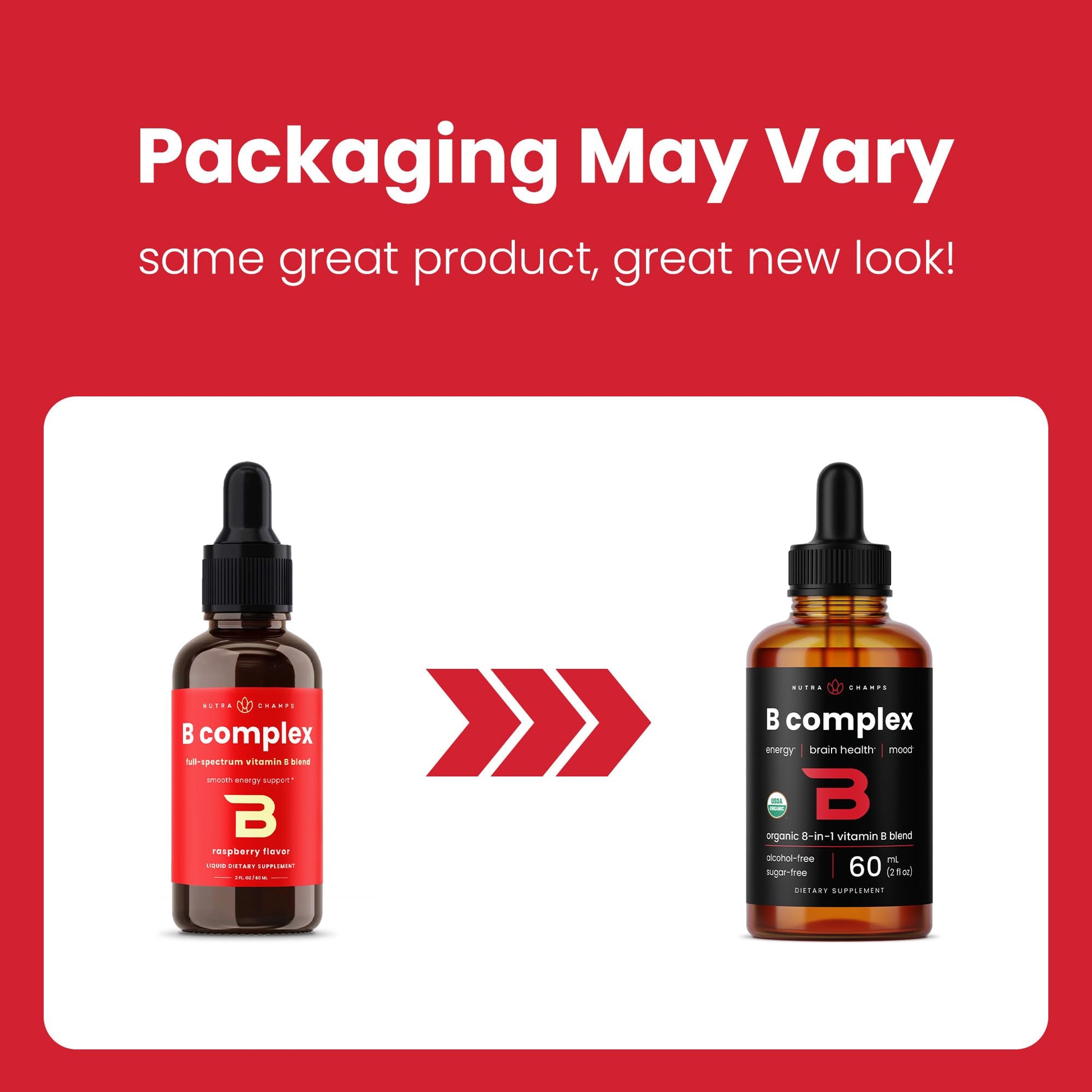 USDA Organic Vitamin B Complex Liquid Drops | B Vitamins Complex Supplement with B1, B2, B3, B6, B7, B9 & Methyl B12 Drops for Adults & Kids | Vegan Berry Flavor 2oz | 60 Servings / 2 Month Supply Nirvana Guru