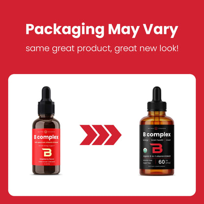 USDA Organic Vitamin B Complex Liquid Drops | B Vitamins Complex Supplement with B1, B2, B3, B6, B7, B9 & Methyl B12 Drops for Adults & Kids | Vegan Berry Flavor 2oz | 60 Servings / 2 Month Supply Nirvana Guru