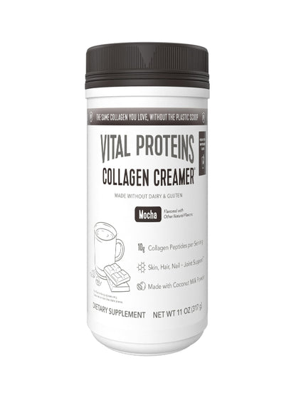 Vital Proteins Collagen Coffee Creamer, Coconut Milk based & Low Sugar Powder with Collagen Peptides Supplement - Supporting Healthy Hair, Skin, Nails with Energy-Boosting MCTs - Mocha 11.2oz - Nirvana Guru