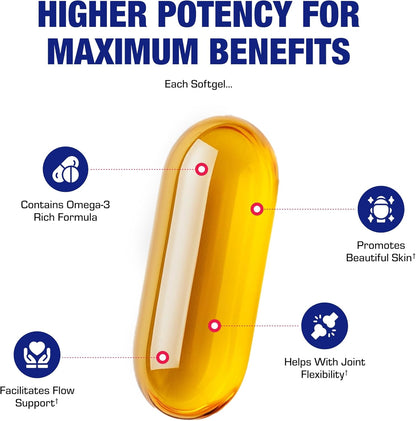 Omega 3 Fish Oil 1200 mg - Clinical DHA EPA Omega 3 Supplement with Burpless Fish Oil Brain Heart & Overall Health - Molecularly Distilled for Purity - Certified Sustainably Sourced (Orange Flavored) Nirvana Guru