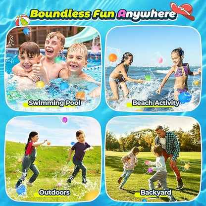 12Pcs Reusable Water Balloons, Pool Beach water Toys for Boys and Girls, Outdoor Summer Toys for Kids Ages 3-12 Nirvana Guru