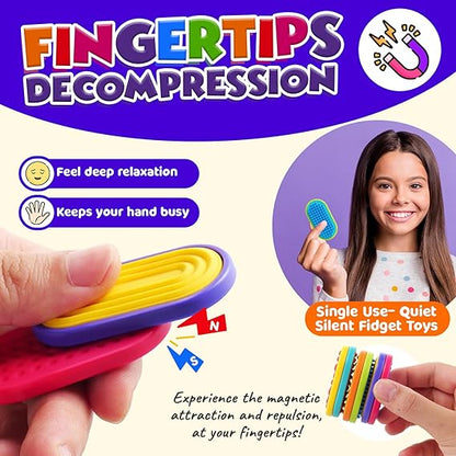 Sensory Fidget Magnet Toys for Kids & Adults – Textured Silicone Magnetic Sliders for Stress Relief, Anxiety & Autism Calming | Small Desk Fidget Toys for Office, Classroom & Travel nirvanaguru