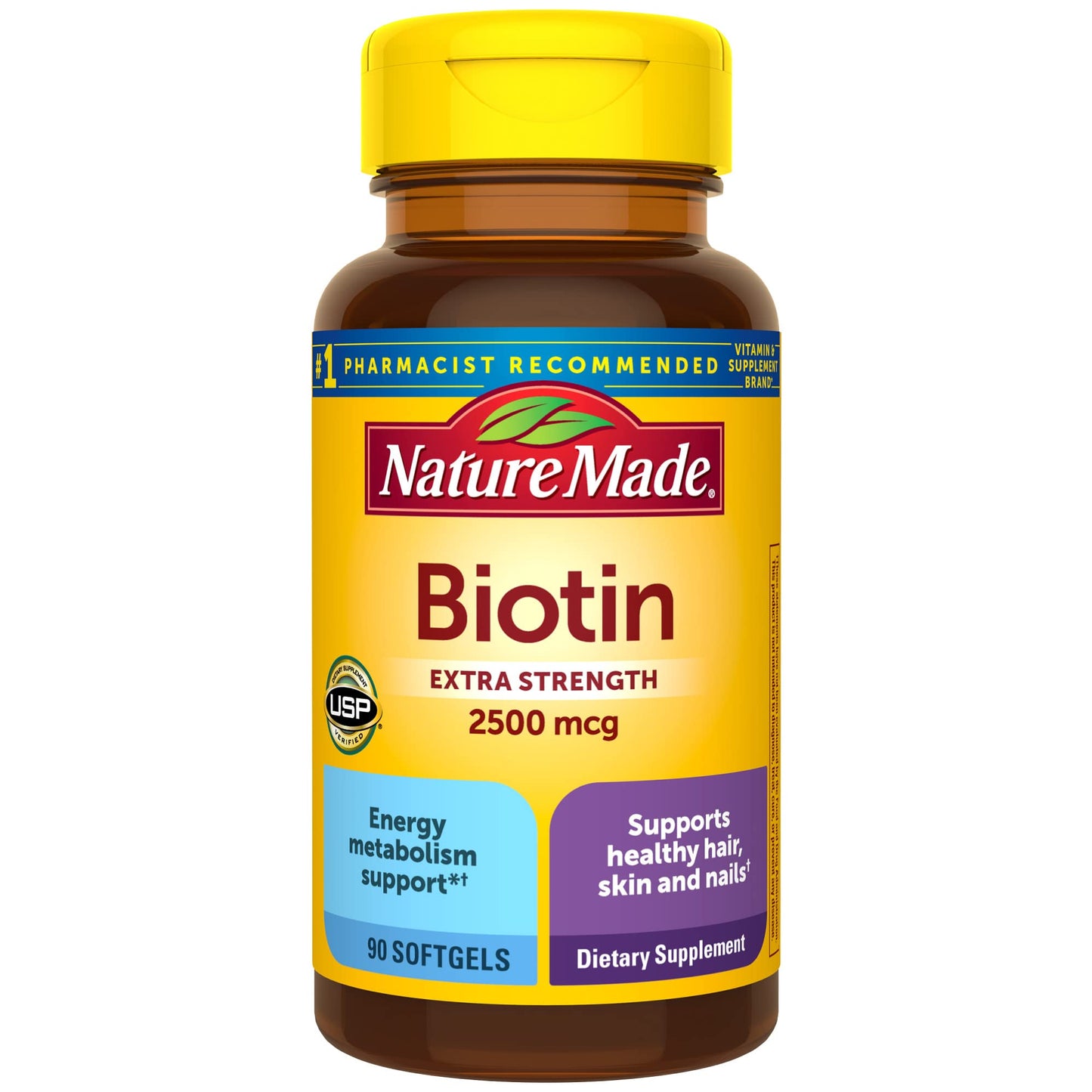 Nature Made Extra Strength Biotin 2500 mcg, Dietary Supplement For Healthy Hair, Skin & Nail Support, 150 Softgels, 150 Day Supply - Nirvana Guru