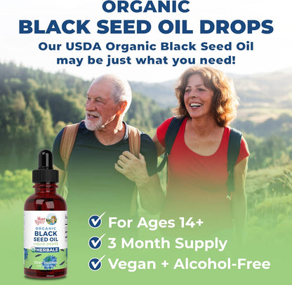 MaryRuth Organics Black Seed Oil Liquid Drops Cold Pressed, 3 Month Supply, USDA Organic Black Cumin Seed Oil, Immune Support, Respiratory Health, Sugar Free, Vegan, Non-GMO, Gluten Free, 2 Fl Oz - Nirvana Guru