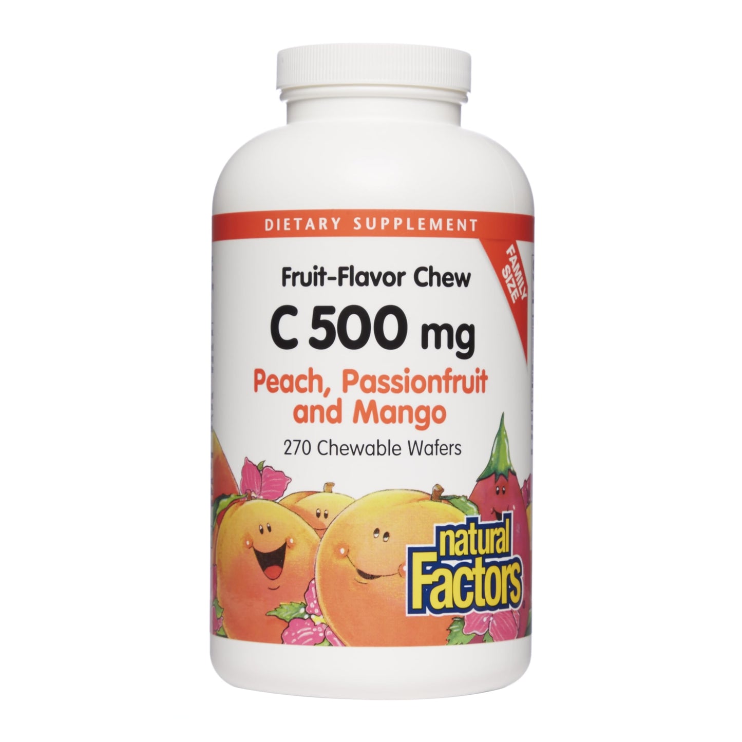 Natural Factors, Kids Chewable Vitamin C 500 mg, Supports Immune Health, Bones, Teeth and Gums, Tangy Orange, 180 Count (Pack of 1) - Nirvana Guru