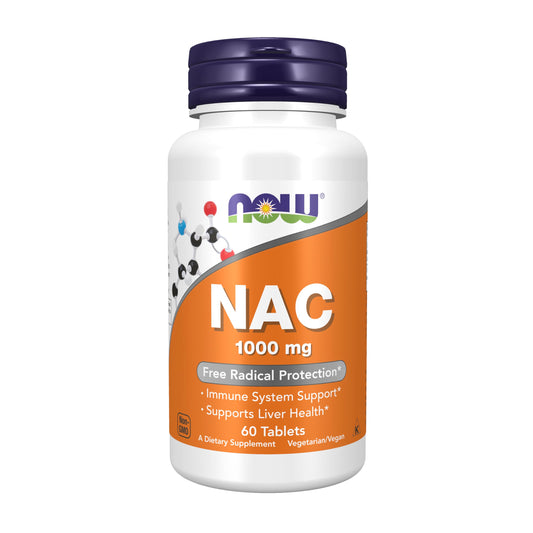 NOW Foods Supplements, NAC (N-Acetyl-Cysteine) 1,000 mg, Free Radical Protection*, 120 Tablets - Nirvana Guru