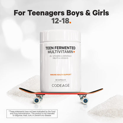 Codeage Teen Multivitamin Supplement – Daily Vitamins and Minerals for Teen Boys and Girls – Organic Whole Food Formula with Omega-3 and Vitamins A to K - 2 Pack - Nirvana Guru
