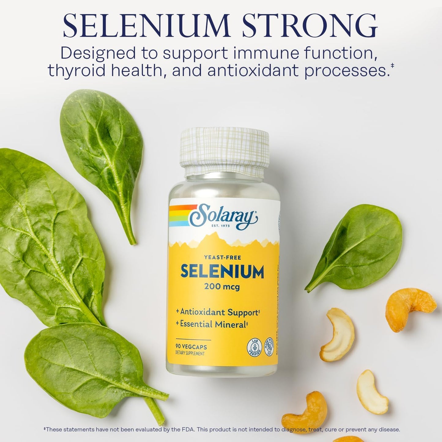 Solaray Yeast Free Selenium 200mcg, Selenium Capsules for Healthy Thyroid Function & Immune Support, High Absorption Supplement, Vegan, 90 Servings, 90 VegCaps Nirvana Guru