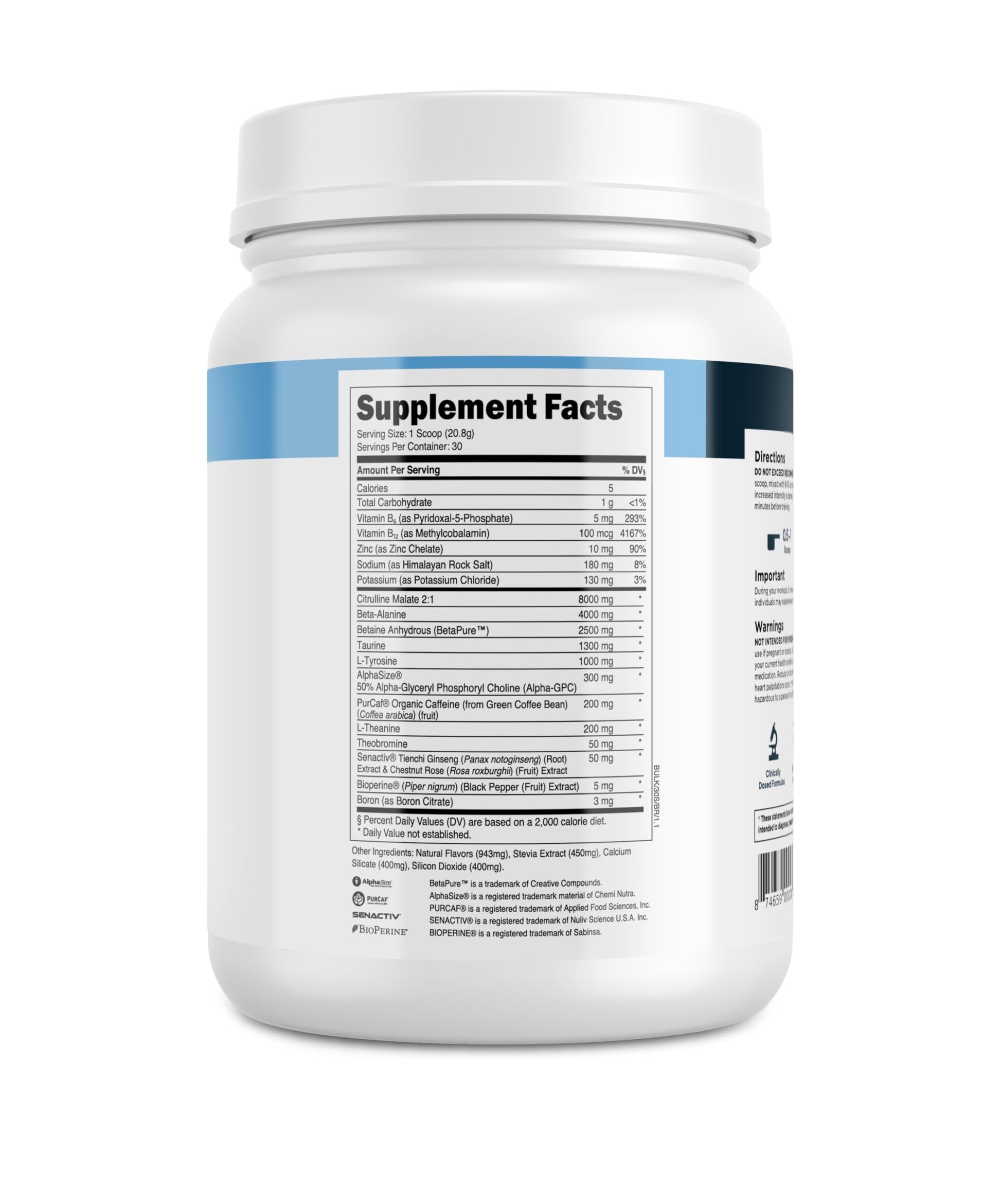 Transparent Labs Bulk Pre Workout Powder - Naturally Sweetened Advanced Pre-Workout Formula for Muscle Building and Strength - 30 Servings, Peach Mango Nirvana Guru
