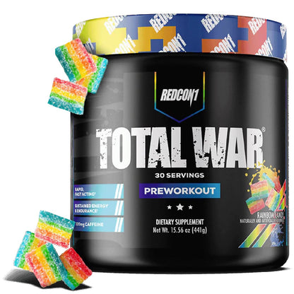 REDCON1 Total War Pre Workout Powder, Blue Lemonade - Beta Alanine + Citrulline Malate Keto Friendly Preworkout for Men & Women with 320mg of Caffeine - Fast Acting (30 Servings) Nirvana Guru