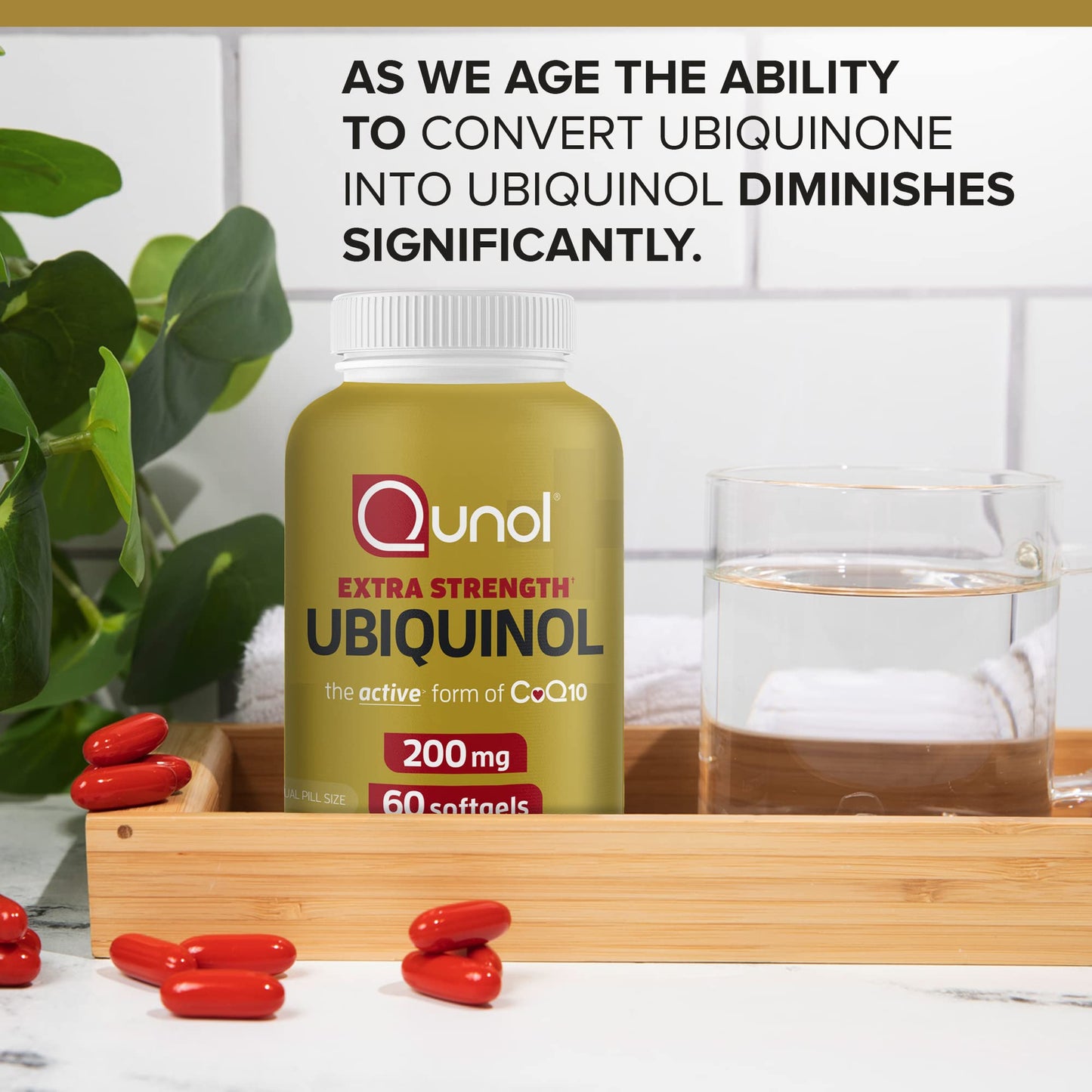 Qunol Ubiquinol CoQ10 200mg Softgels, Powerful Antioxidant for Heart and Vascular Health, Essential for Energy Production, Natural Supplement Active Form of CoQ10, 60ct Softgels Nirvana Guru