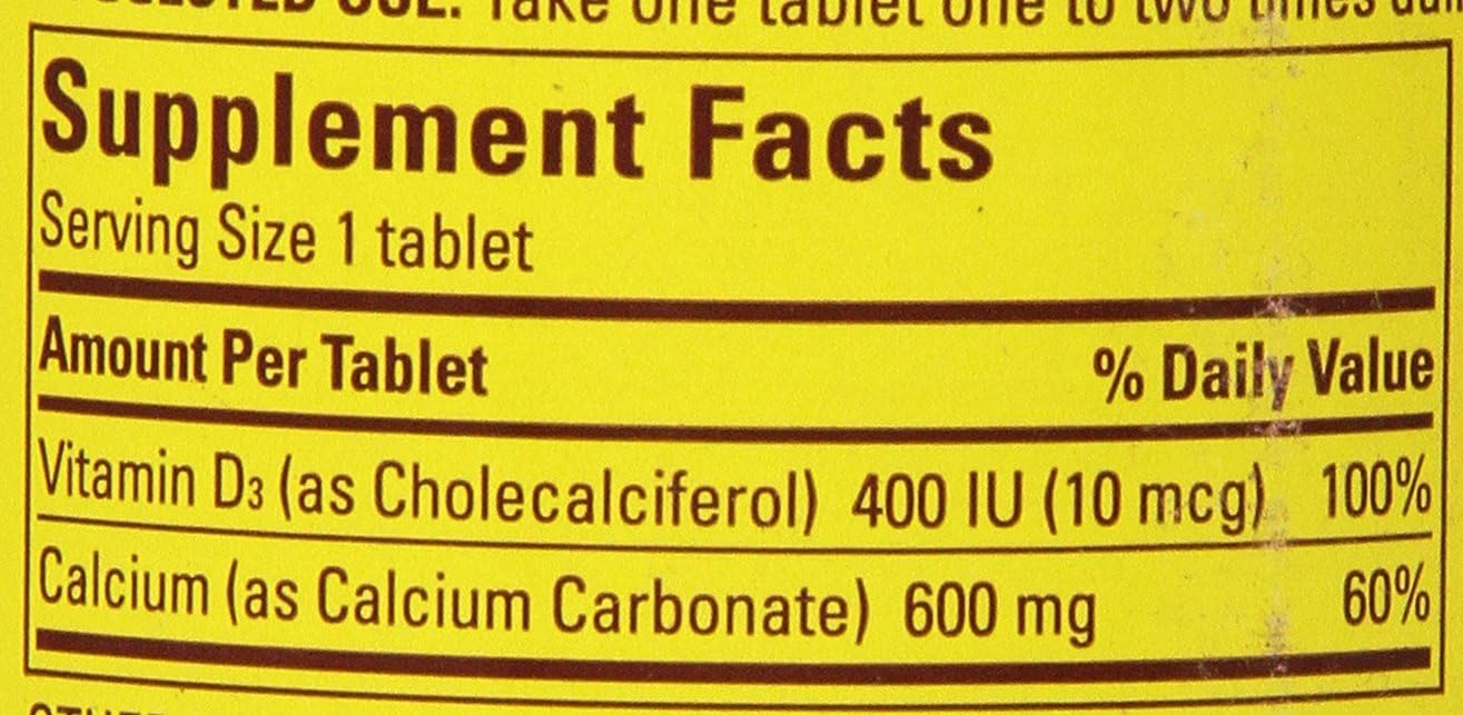 Nature Made Calcium 600 mg with Vitamin D3, Dietary Supplement for Bone Support, 220 Tablets (pack of 1) - Nirvana Guru