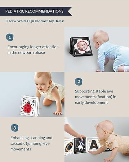 Infinno High Contrast Baby Toys for Newborn, Tummy Time Mirror Black and White Toys for 0-6 Months, Visual Sensory for Infant 0-3-6 Months, Newborn Baby Registry Essential Stuffers nirvanaguru