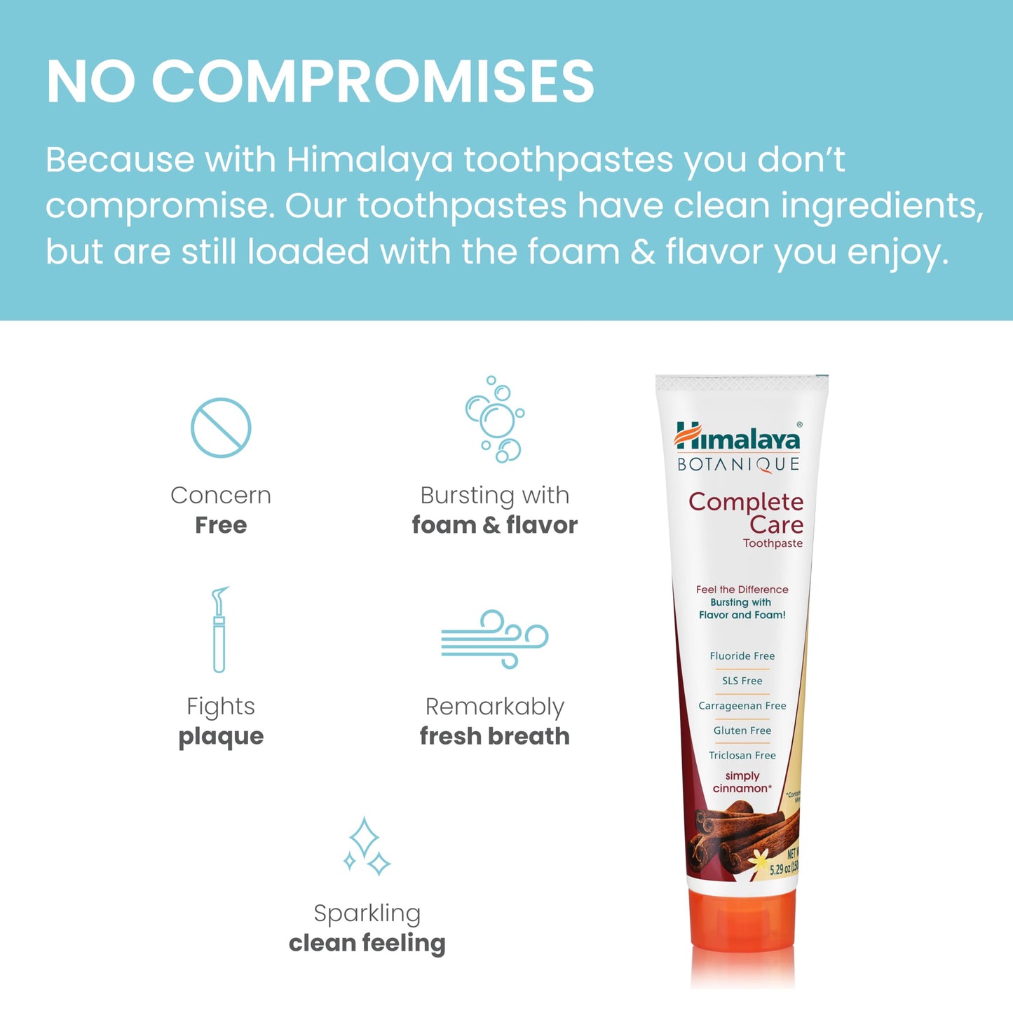 Himalaya Botanique Complete Care Toothpaste, Variety Pack - Fluoride Free Toothpaste for Clean Teeth & Fresh Breath - Vegan, Gluten Free, No Artificial Flavors, 5.29 oz (Pack of 4) - Nirvana Guru