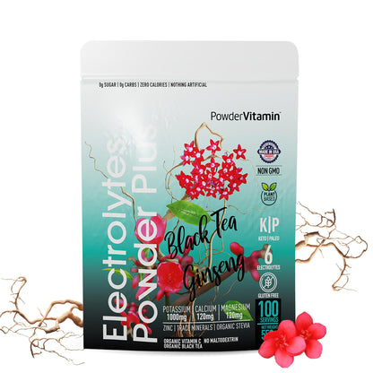 PowerVitamin Lemonade Electrolytes Powder No Sugar for Daily Energy - Keto Electrolytes - Hydration Powder with 1000mg Potassium, 120mg Calcium, Magnesium, Organic Vitamin C, 100 Servings
