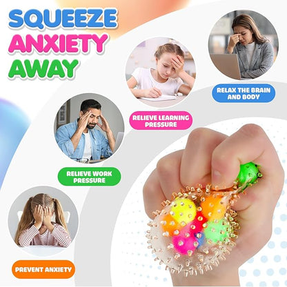 6 Set Squishy Sensory Stress Squeezing Balls forAdults: Best Calming Tool to Relieve Anxiety, Vent Mood and Improve Focus, Easter Basket Stuffers for Kids, Goodie Bag Stuffers nirvanaguru