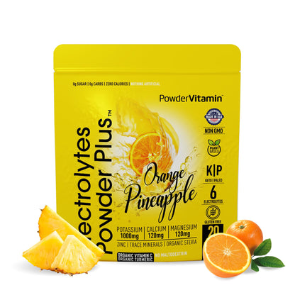 PowerVitamin Lemonade Electrolytes Powder No Sugar for Daily Energy - Keto Electrolytes - Hydration Powder with 1000mg Potassium, 120mg Calcium, Magnesium, Organic Vitamin C, 100 Servings