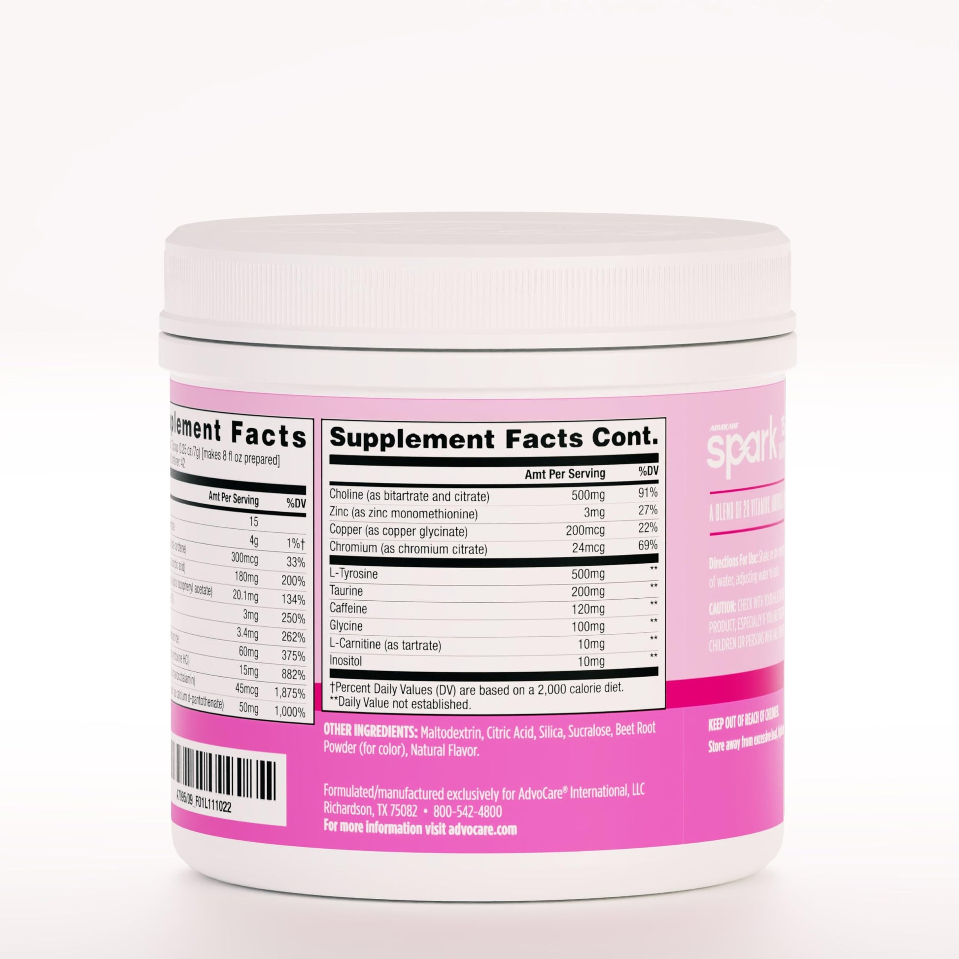 AdvoCare Spark Vitamin & Amino Acid Supplement - Focus & Energy Drink Powder Mix with Vitamin A, B-6, C & E - Also Includes L-Carnitine & L-Tyrosine - Fruit Punch - 10.5 oz Nirvana Guru