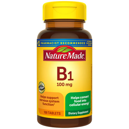 Nature Made Vitamin B1 100 mg, Dietary Supplement for Energy Metabolism Support, 100 Tablets, 100 Day Supply - Nirvana Guru